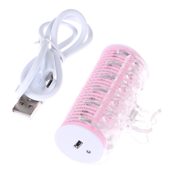 TG USB Elektriskt hår Roller Bangs Curling hårstyling verktyg Rosa