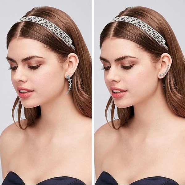 Galaxy Kvinnors Ear Cuff 925 Sterling Silver med 7 Kristaller Symmetriska Örhängen Brosk Smycken