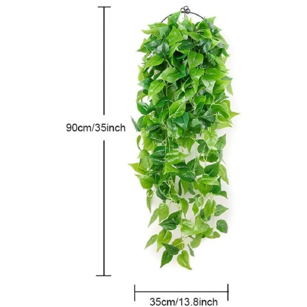 4 stk Kunstige Hængende Planter, 90cm Falsk Ivy-plante
