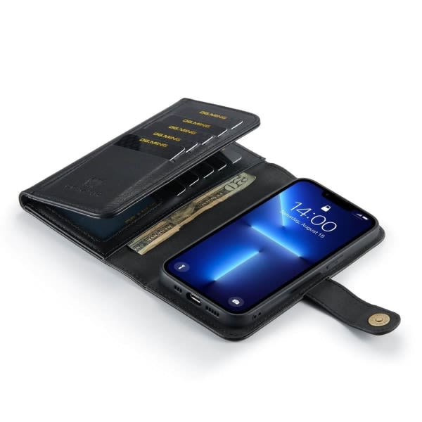Plånboksfodral med magnetskal til iPhone 13 Mini Svart - DG.MING Svart