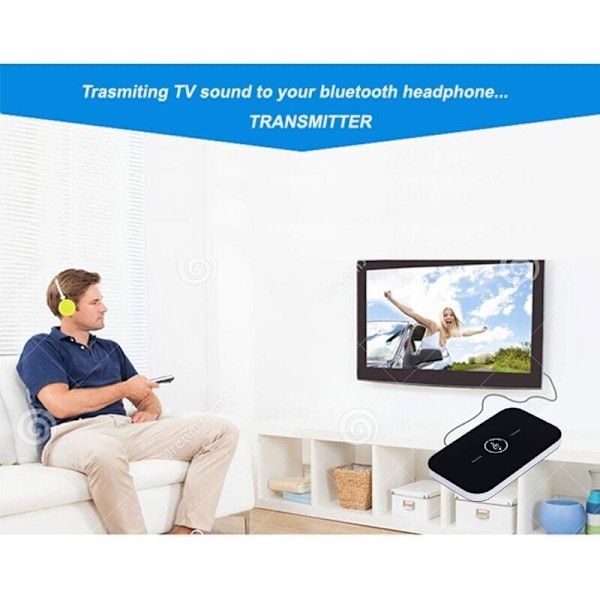 Rt-B6 2-i-1 Bluetooth Transmitter og Receiver Trådløs Lydadapter med 3,5 mm Audio HiFi Audio til Smartphone-TV-PC..DEBUNS