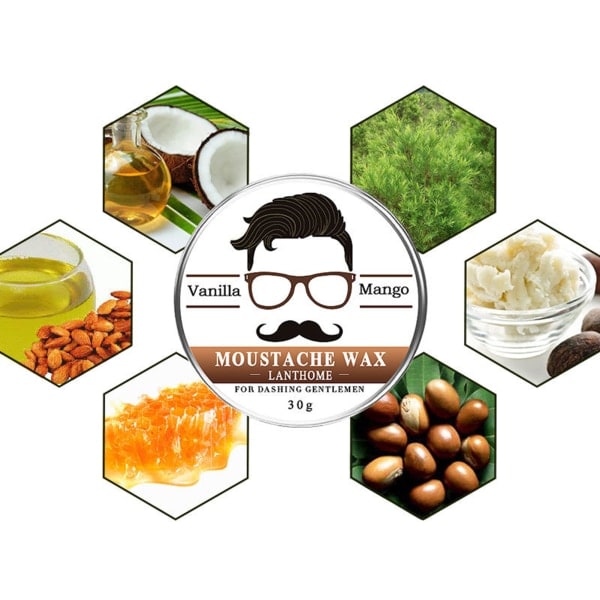 TG Parfumeret Mustachevoks Naturlige Ingredienser Stærk Hold Skægvask til Mænd Teenagere Drenge Mænd Standard