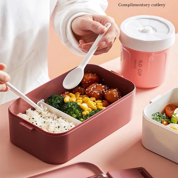 Japansk fyrkantig lunchlåda Mikrovågsbar lunchlåda delad