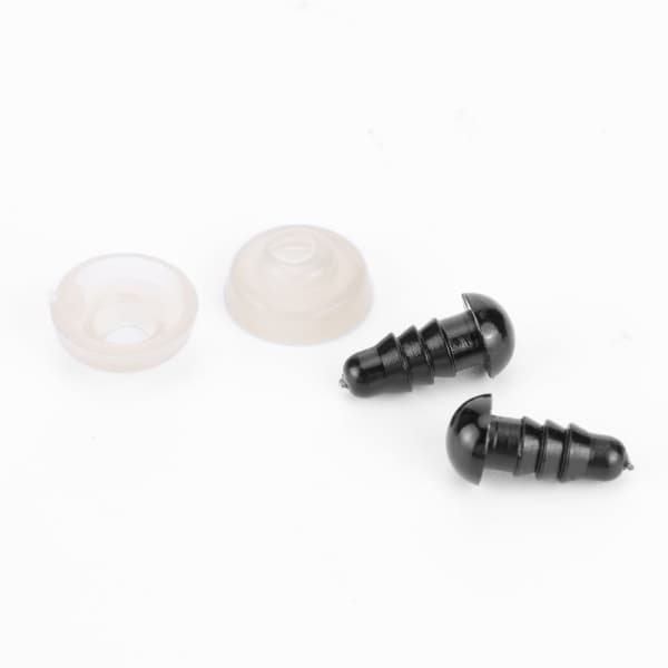 100 st 6 mm DIY Säkerhetsögon i Plast med Brickor Dockor Leksaker Hantverk 6 mm
