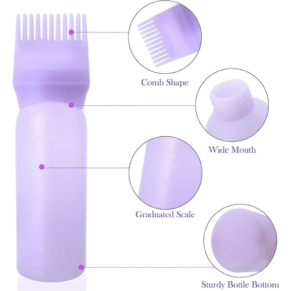 TG Hårrodskam applikatorflaske hårrodskamfarve applikatorflaske med gradient pink + hvid + lilla