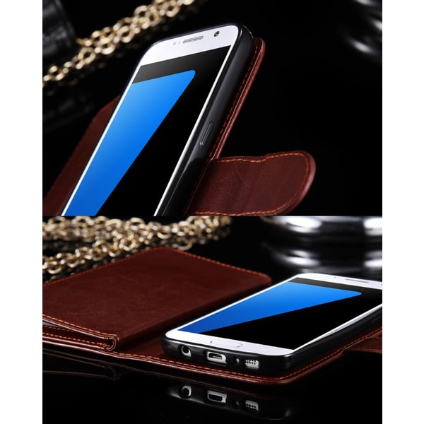 TG Elegant 9 KORTS Plånboksfodral för Samsung S7 EDGE - FLOVEME Vit