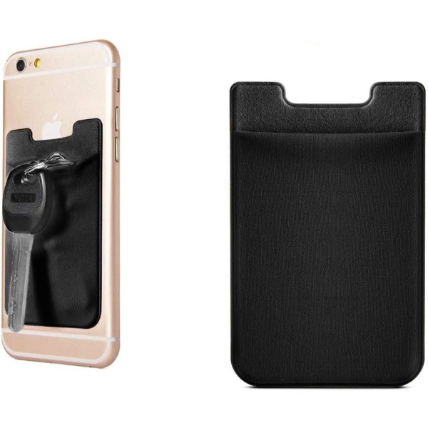 Galaxy 1-pack telefonkorthållare Elastik telefonplånbok, påhäftande plånbok, kreditkorts-ID- case(svart)