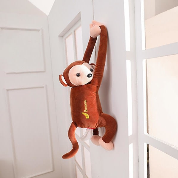 Plush Pipi Monkey Toy Style Anime Vevduksholder Vevduksboks for bil hjemme bad