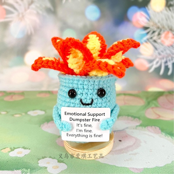 Amazons bästsäljande ull Emotional Support groda handvirkade ornament positiv energi kort JJ 1