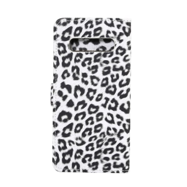 Samsung Galaxy S10+ Plånboksfodral Fodral Leopard - Vit Vit