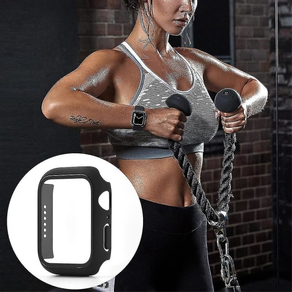 2 stk. 41/45 mm ur med skærmbeskyttelse til Apple Watch Case 7 sort 45 mm