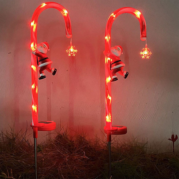 2st Christmas Candy Cane Lights Utomhus festdekorationer Led ljus for trädgård gräsmark Bakgård