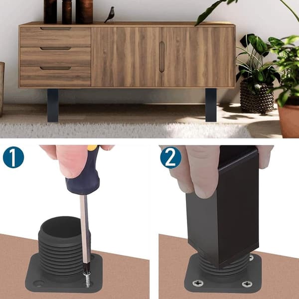 stykker - Møbelben - 10 cm - Justerbare møbelfødder - Justerbare bordben - sofafødder - senge fødder - bordben - skabsfødder - skabsben