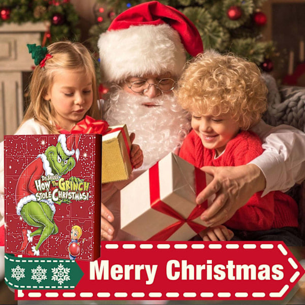 2024 Adventskalender Julkalender Blind Box 24-dagars Nedräkningskalender Blind Box Grinch F Grinch F