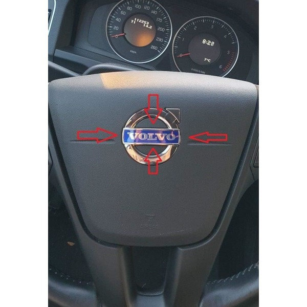 TG 2:a 13,5 cm Volvo Rattemblem Logotyp Airbag V40 S60 V60 X
