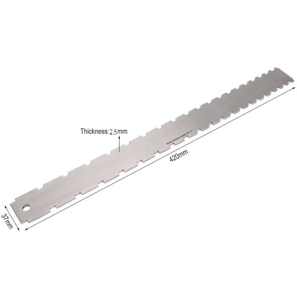 Galaxy 42 cm kitaran kaulan mittausväline suoralla reunalla, ruostumattomasta teräksestä valmistettu kitaran kaulan tasoitus