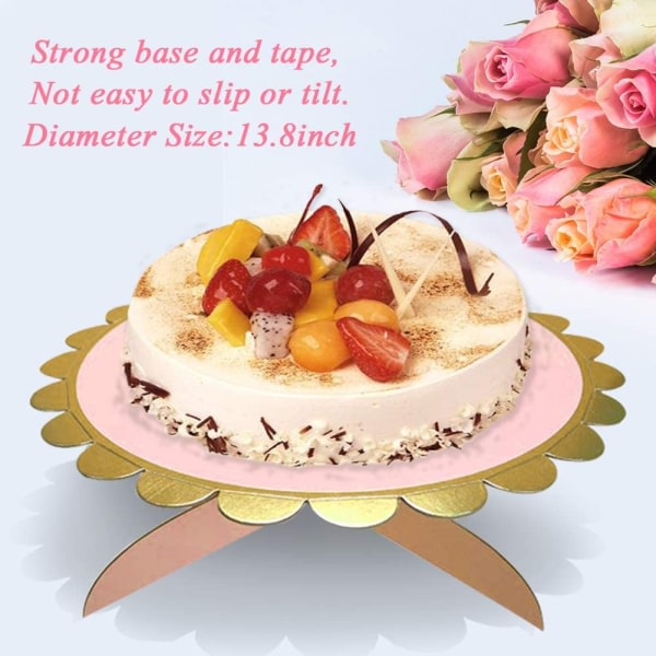 3-pak rosa muffinsstativ i papp, 3-etasjes dessertstativ og 1-etasjes kakefat for bursdagsfest, bryllup, babyshower rosa