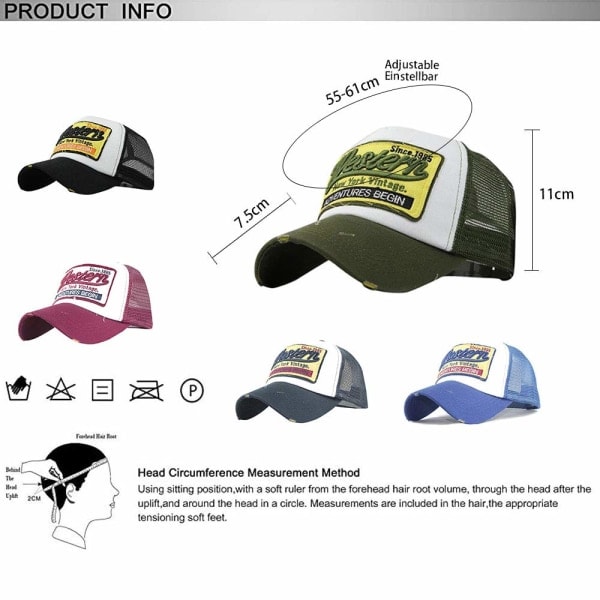 Cap Sommar Halv Mesh Hatte til Mænd Kvinder Broderet Cap Casual Hatte Hip Hop Trucker Kepsar Vasket Cap