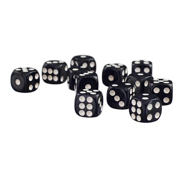 100 kpl Noppia / Nopat - Kuusisivuiset Juhliin/Peliin/Pulmaan Black Svart