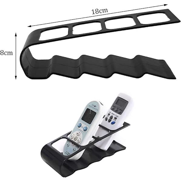 Remote Control Storage Box with 4 Compartments, Black Acrylic, Remote Control Holder