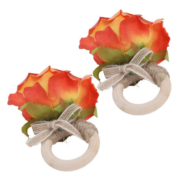 2 stk Nyhet strå serviettring kunstig blomster serviettring