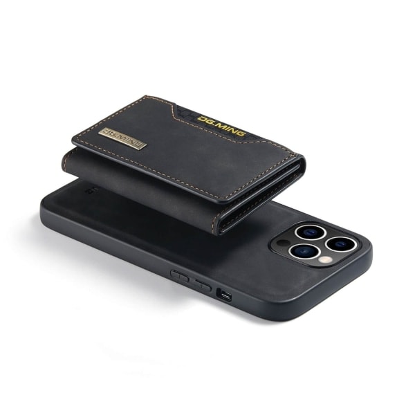 DG.MING 2-i-1 Vikbart Plånboksfodral & Magnetiskt Skal för iPhone 14 Pro Svart
