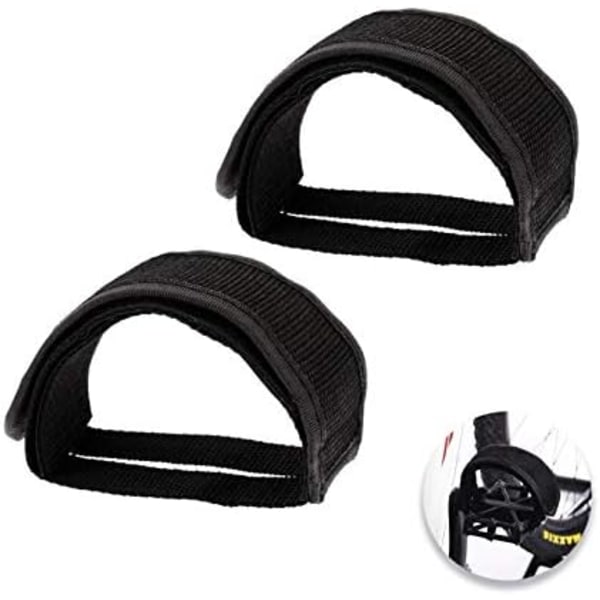 Tomato Palace Black Mountain Bike Pedalremme, Tåclipsrem til Fixed Gear Cykel (2 STK) Sort Sort Sort