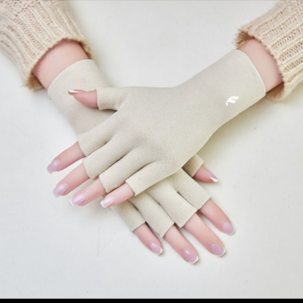 Halvfingerhandskar Varma handskar BEIGE