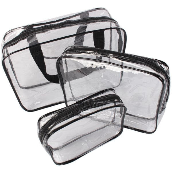 transparent necessär 3-pack Transparent Necessär Sminkväska Transparent