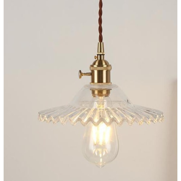 E27 Industriell Vintage Taklampe Retro Glass Taklampe Lampeskjerm (Transparent) Transparent