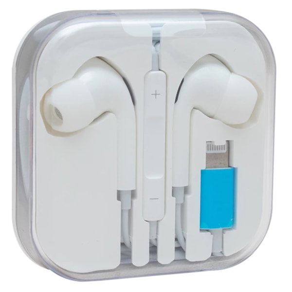 TG 3-PACK In-Ear iPhone Hörlurar Fjärrkontroll Mikrofon (Bluetooth) Vit