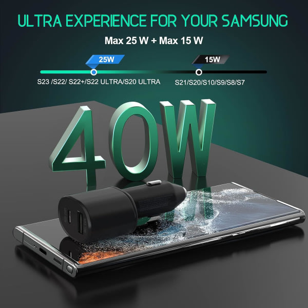 TG 25W USB-C billader, PD & QC3.0 dobbelport kompatibel billader