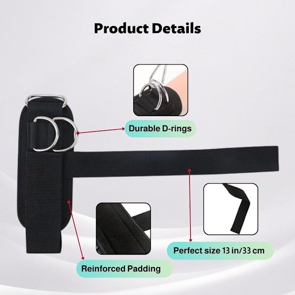 Pull-Up-hjälpmedel, handledsremmar för tyngdlyftning med D-ringar, styrketräning, 2-pack