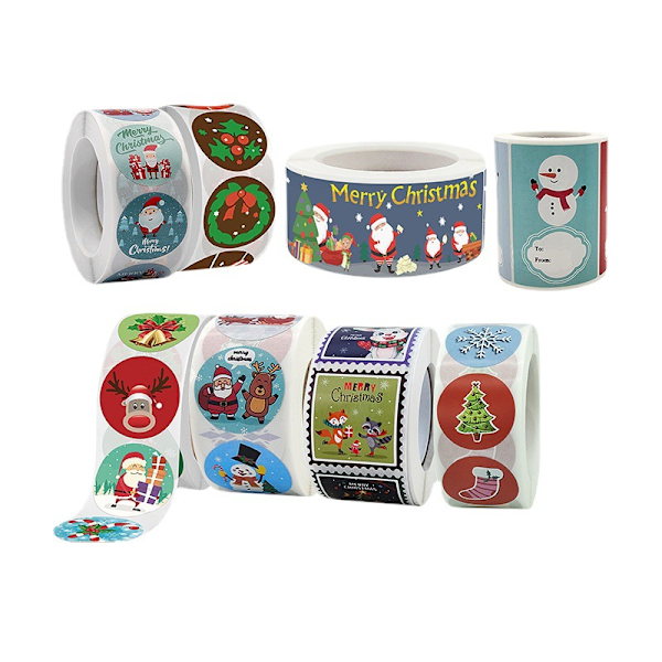 Rullpaket Julhelg Gåva Presentvara Dekoration Dekal Etikett K-207-R1; Size see picture