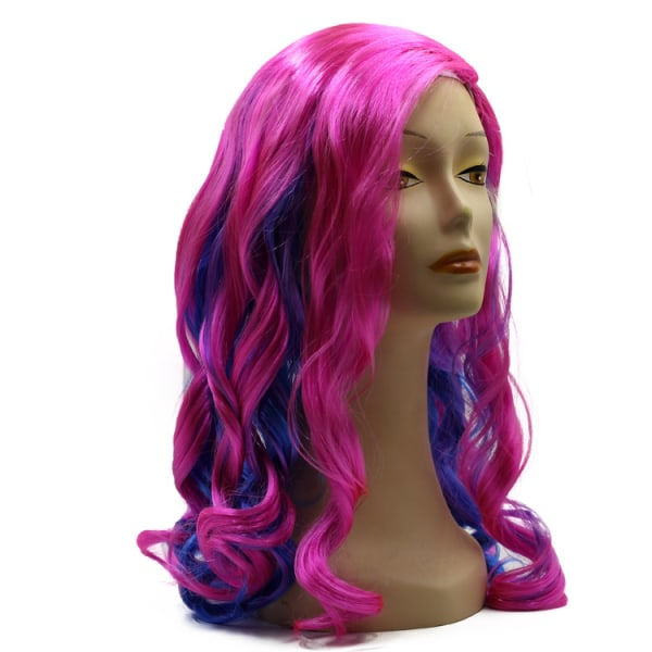 TG Barn Flickor Ombre Långa lockiga peruker Tjockt hår Descendants 3 Cosplay Peruk