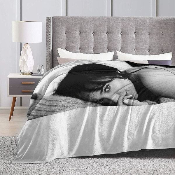 Dakota Johnson-tæppe Ultrablødt flanelstæppe 3d print Fluffy plyshtæppe Sengelinned Dekoration Sengtæppe til stue Soveværelse Kollegieværelse Dekoration-z347 50x40in 125x100cm