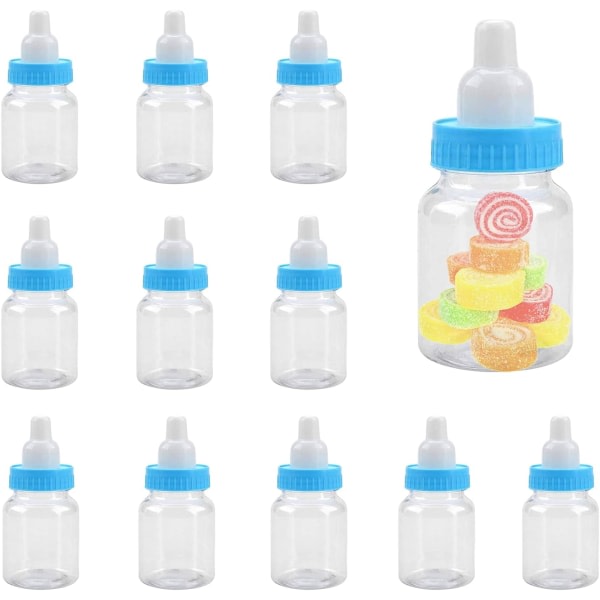 Galaxy Baby Shower Favours, Mini-plastflaska med mælkenipplar Godislåda til festtilbehør (blå)