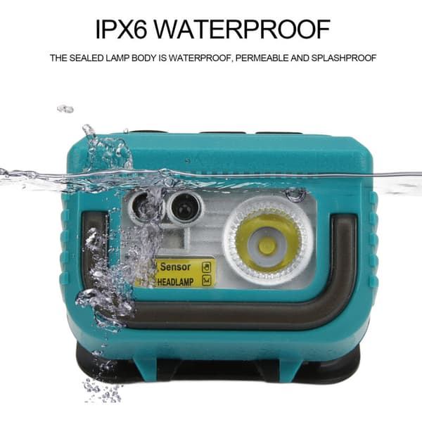 IPX6 Vanntett XPG LED Hodelykt Oppladbar Bevegelsessensor Hodelykt for Utendørs Camping, DUBUNS