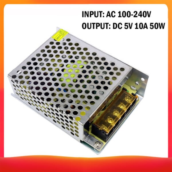 AC 100-240V til DC 5V 10A 50W Reglerad koblingssp?nningstransfor