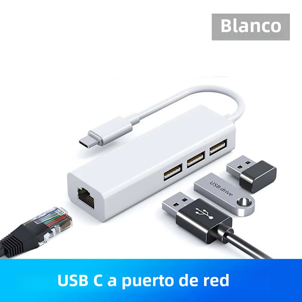USB C 100Mbps Ethernet Nätverksadapter till RJ45 Lan USB 2.0 Type C för MacBook Xiaomi Samsung Huawei PC Dator Extern Hub Type C to RJ45