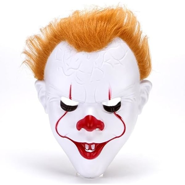 Galaxy Killer Clown Mask, Skrämmande Clown Halloween Fantasy Mask Med Leskigt hår Pennywise Mask