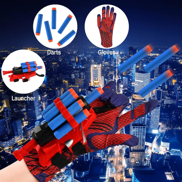 2 set Spiderman Launcher Handskar, Kids Plastic Cosplay Glove Hero