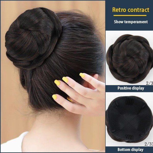 TG Punottu Hiuspulla Hääpidennysleikkuri Chignon Retro Hai 2# 12cm