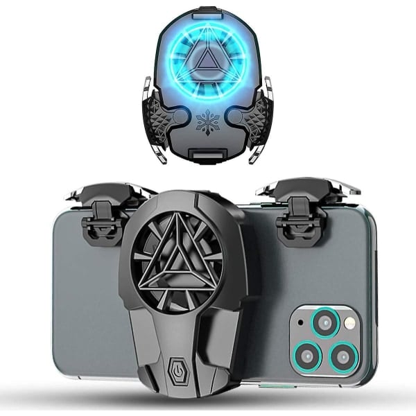 PUBG Mobile Pelikontrolleri, [uusi muotoilu] PUBG Pelikäyttöliittymä jäähdytystuulettimella Herkkä Aim Controller Shooter Joysticks PUBG:lle/Call of Duty:lle, musta