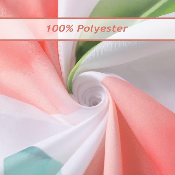 Duschdraperi, vattentät mögelresistent polyester med metallringar för badrum och badkar, persikamönster, 200 x 180 cm