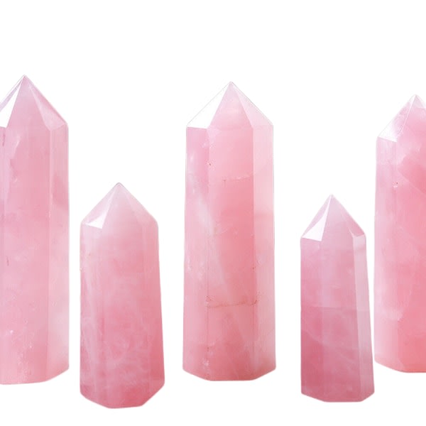 40-70 mm Naturrosa Rose Quartz Crystal Point -parantava obeliskisauva onnenkivi 6-7cm