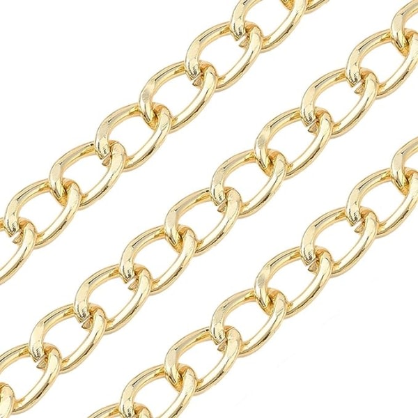 Håndgjorda halsband halvfabrikat (guld), metallkedja DIY j