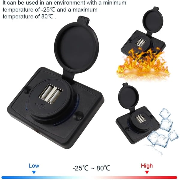 Galaxy 12V Dual Port 3.1A USB billaddareutag ja LED-paneeliindikaattori