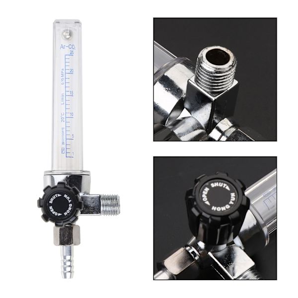 Virtausmittari 1/4PT 0,15MPA Virtausmittari Kaasu Argon Säädin Hitsaus 7 mm kierre