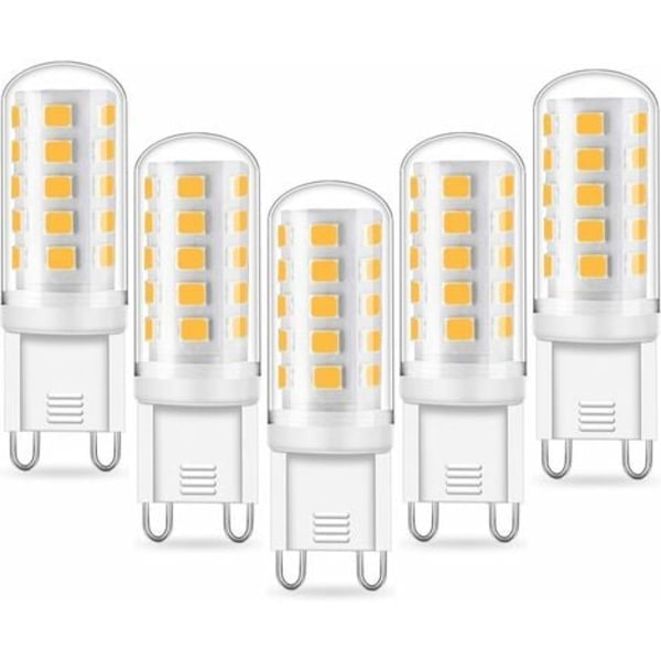 G9 LED-lampa - 5W motsvarande 3,2W -3,4W G9 halogen, 420LM, minilampa, kallvit 6000K, flimmerfri, AC100-265V, ICKE-dimbar, förpackning med 5